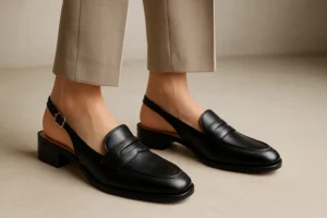 Mocassini slingback: l'ibrido elegante da indossare anche con calzini
