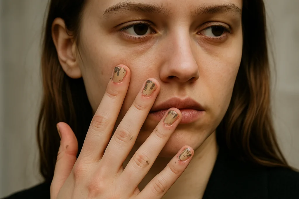 Manicure imperfetta alla Miu Miu Paris Fashion Week: la tendenza unghie anti-perfezionismo