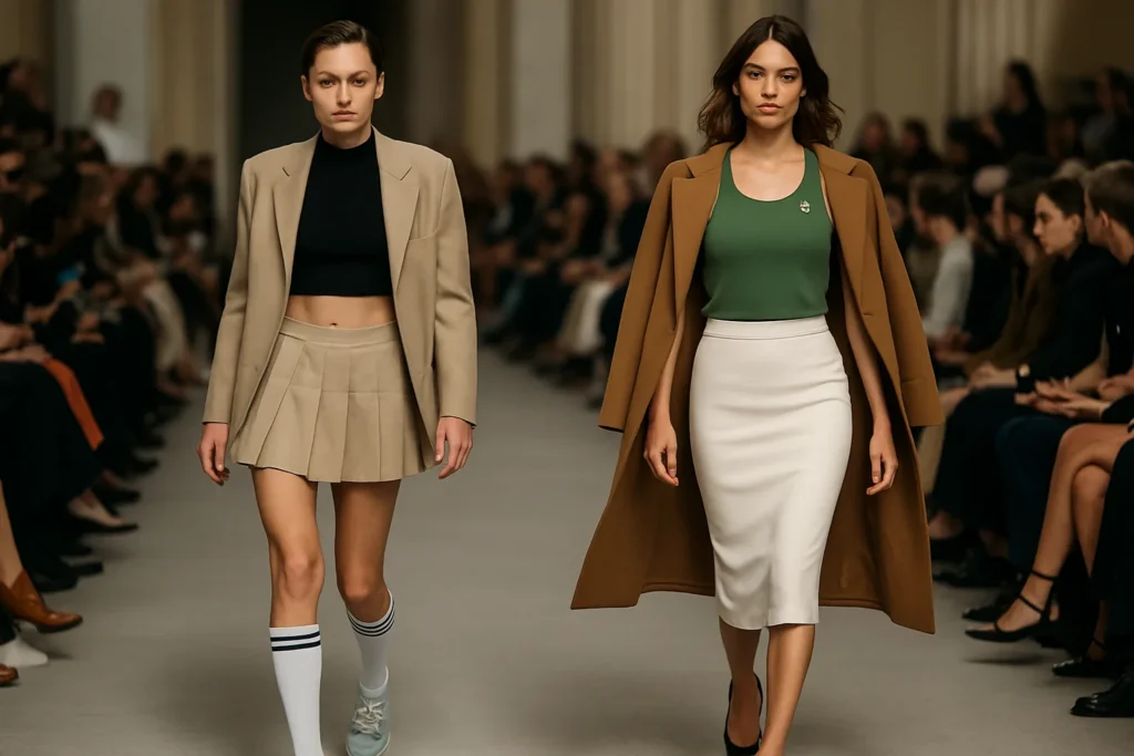 Miu Miu primavera-estate 2027: Emma Corrin e Alexa Chung ridefiniscono l'eleganza sportiva in passerella