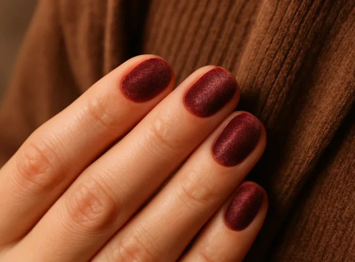 Unghie corte effetto velluto: la manicure lussuosa e sensuale dell'autunno 2026